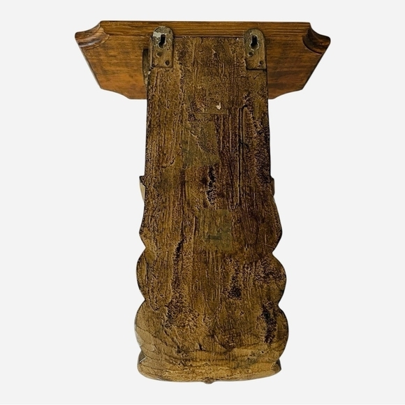 Vintage Set of 2 Drapery Sconce Pair of Rustic Brown Candle Holders Wall Decor - Picture 6 of 6